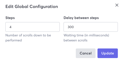 Edit Scroll Global Configuration